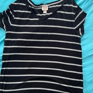 Striped V-neck shirt